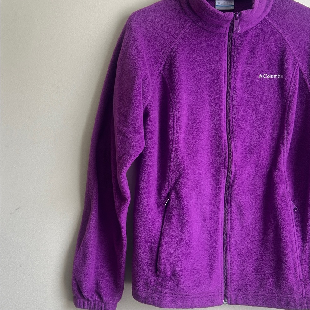 Purple Columbia fleece zip up jacket size large - Picture 4 of 7